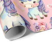 パープルユニコーン ラッピングペーパー (ロールコーナー)