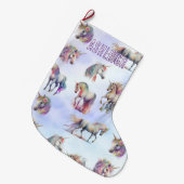 パープルユニコーン ラージクリスマスストッキング (正面 (吊り時))