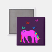 パープルユニコーン&蝶マグネット マグネット (正面/裏面)