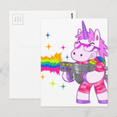 パープルユニコーン – 銃 ポストカード (正面/裏面)