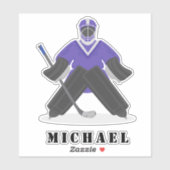 パープルユニフォームアイスホッケープレーヤーウィンタースポーツ名 シール (シート)