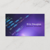 パープルユニークソフトウェア技術プロフェッショナルQRコード 名刺 (正面)