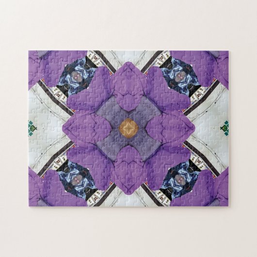 パープルユニークホワイトパズルチャレンジ ジグソーパズル (横)