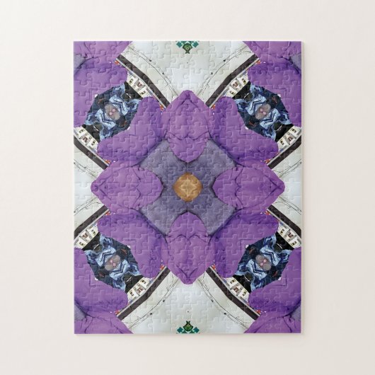 パープルユニークホワイトパズルチャレンジ ジグソーパズル (縦)