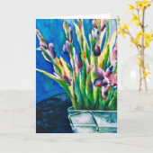 パープルユリのブランクカード カード (黄色い花)