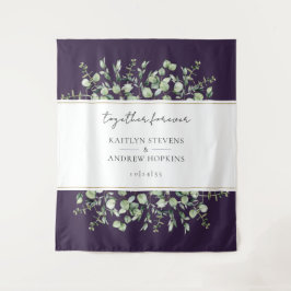 パープルユーカリ ウェディング テーマ 永遠に一緒に タペストリー