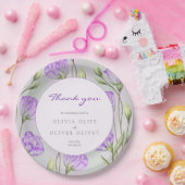 パープルユーストマ結婚スに感謝 ペーパープレート (パーティー)