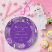 パープルユーストマ結婚スに感謝 ペーパープレート (パーティー)