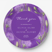 パープルユーストマ結婚スに感謝 ペーパープレート (正面)