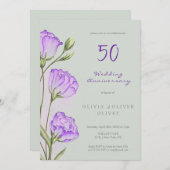 パープルユーストマ結婚スの50周年 招待状 (正面/裏面)