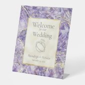 パープルユーフォリアアメジストゲ結婚ムストーン 台座サイン (正面)