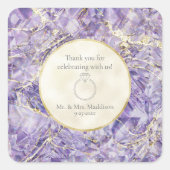 パープルユーフォリアアメジスト宝石イリュージョン結婚ズ スクエアシール (正面)