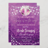 パープルユーフォリアエステティックベビーシャワー招待状 招待状 (正面/裏面)