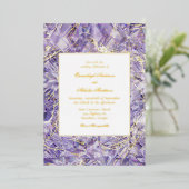 パープルユーフォリアスピネル結婚宝石 箔招待状 (立ち正面)