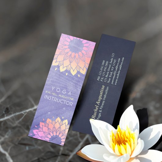 パープルヨガインストラクターバラ金ゴールドマンダラ スキニー名刺