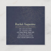 パープルヨガインストラクターバラ金ゴールドマンダラ スクエア名刺 (裏面)