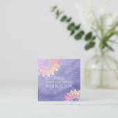 パープルヨガインストラクターバラ金ゴールドマンダラ スクエア名刺 (スタンド正面)