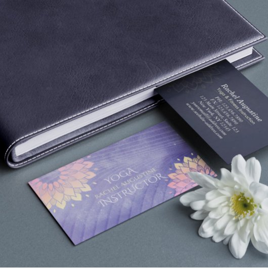 パープルヨガインストラクターバラ金ゴールドマンダラ 名刺
