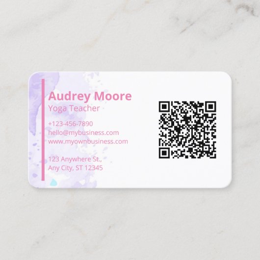 パープルヨガモダン先生 名刺 (正面)