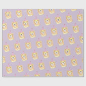 パープルライオンバースデーパーティーギフトラッピング紙 ラッピングペーパー (フラット)