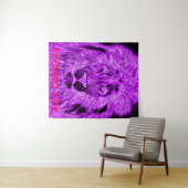 パープルライオンブラックライトテクノライフ タペストリー (インサイチュ(横))