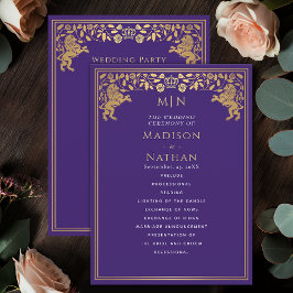 パープルライオ王室のン中世の剣結婚式 プログラム