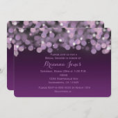 パープルライツナイトスカイウェディングパーティー招待状 招待状 (正面/裏面)