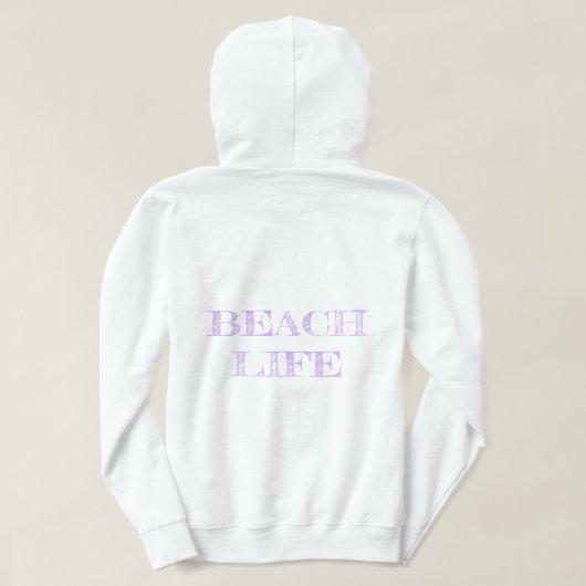 パープルライトハウスウィメンズフード付きスウェットシャツ パーカ (デザイン裏面)