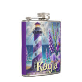 パープルライトハウス(フォックスグローブ&アイリス付パーソナライズされた) フラスク (右)