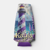 パープルライトハウス(フォックスグローブ&アイリス付パーソナライズされた) ボトルクーラー (正面)