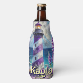 パープルライトハウス(フォックスグローブ&アイリス付パーソナライズされた) ボトルクーラー