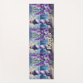 パープルライトハウス(フォックスグローブ&アイリス付パーソナライズされた) ヨガマット