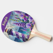 パープルライトハウス(フォックスグローブ&アイリス付パーソナライズされた) 卓球ラケット (横)