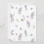 パープルライフオブ蝶ブライダルシャワー 招待状 (裏面)