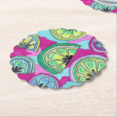 パープルライムスカロップ紙コースター ペーパーコースター (アングル)