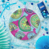 パープルライム紙パーティプレート ペーパープレート (パーティー)