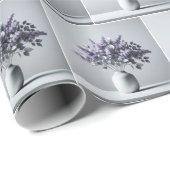 パープルライラックとシルバー葉の花束 ラッピングペーパー (ロールコーナー)