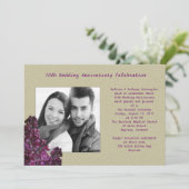 パープルライラックと麻の写真誓約更新招待状 招待状 (スタンド正面)