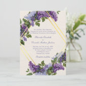 パープルライラックのロマンチックなウェディング 招待状 (スタンド正面)