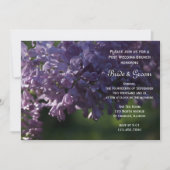 パープルライラックの花の結婚式後ブランチ 招待状 (正面)