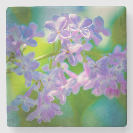パープルライラックの花 ストーンコースター (正面)