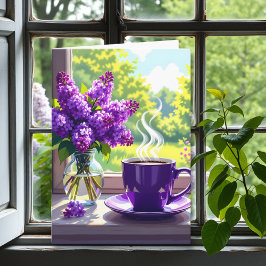 パープルライラックアンドコーヒーハッピーバースデー姪 カード