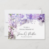 パープルライラックウォータカラー共有Aメモリ葬儀 ノートカード (正面)