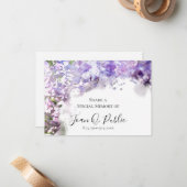 パープルライラックウォータカラー共有Aメモリ葬儀 ノートカード (正面/裏面インサイチュ)