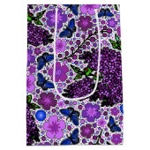 パープルライラックカーナーブルー蝶NHシンボル ミディアムペーパーバッグ (裏面)