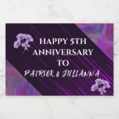 パープルライラックトレンディボホモダンチックアニバーサリー スパークリングワインラベル (シングルラベル)