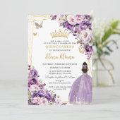パープルライラックブッシュフラワーキンセアニエラ 15歳 スイート16 招待状 (スタンド正面)