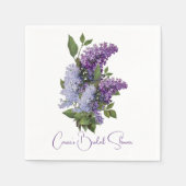 パープルライラックブライダルシャワー スタンダードカクテルナプキン (正面)