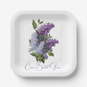パープルライラックブライダルシャワー ペーパープレート (正面)