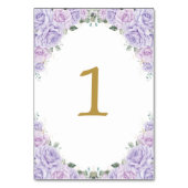 パープルライラックローズフラワーバースデー スイート16 ウェディング テーブルナンバー (裏面)